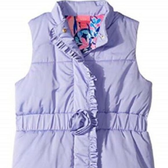 NWT Lilly Pulitzer Girl's Caylee Vest Sea Purple Ruffles
